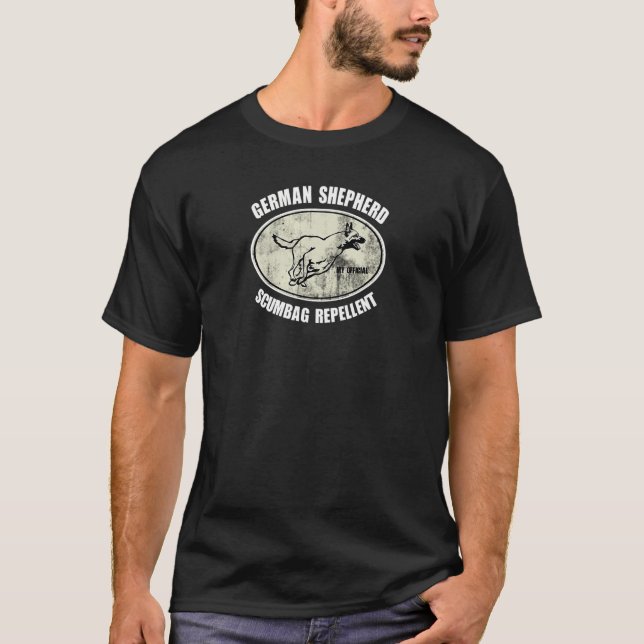 German Shepherd Official Scumbag Repellent T-Shirt (Front)