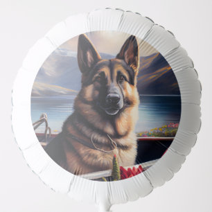 German Shepherd on a Paddle: A Scenic Adventure  Balloon