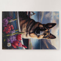 German Shepherd In Snow Jigsaw Puzzle, Zazzle