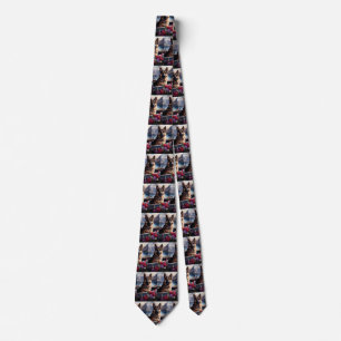 German Shepherd on a Paddle: A Scenic Adventure Neck Tie