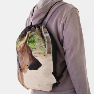 German Shepherd On Alert, Drawstring Bag