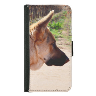 German Shepherd On Alert, Samsung Galaxy S5 Wallet Case