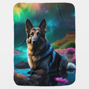 German Shepherd on an Alien World Baby Blanket