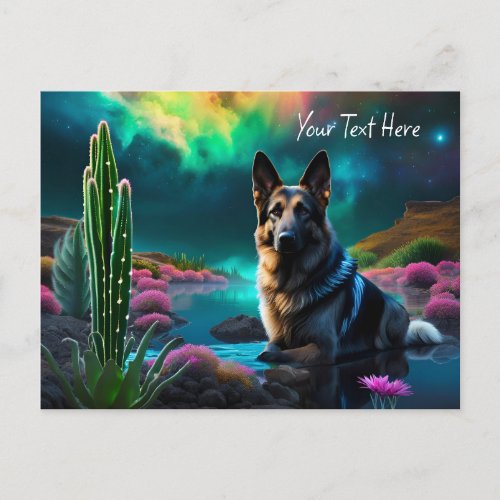 German Shepherd on an Alien World Postcard