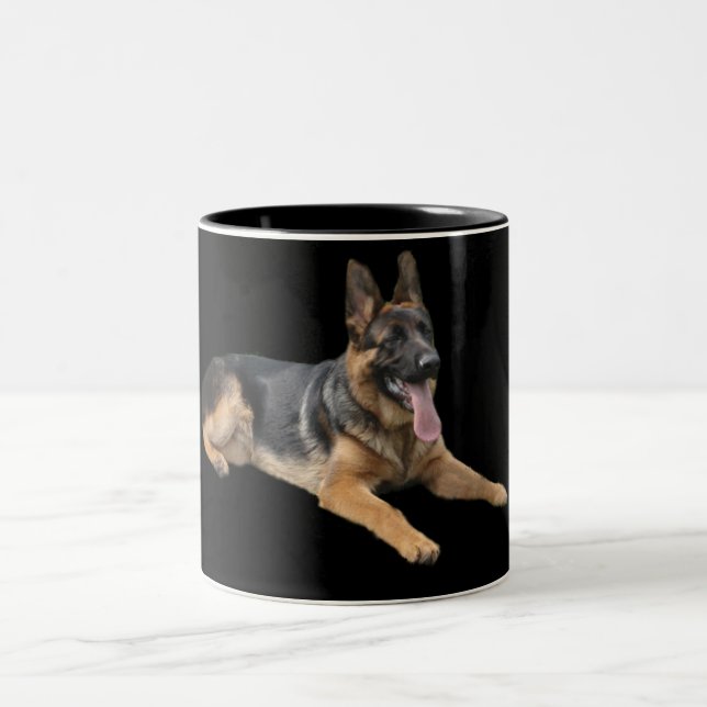 German Shepherd On Black Mug (Center)