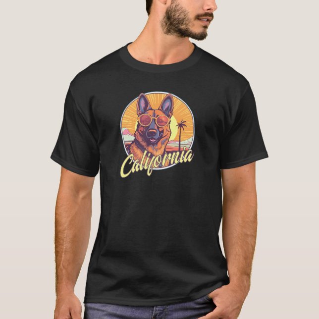 German Shepherd on the Beach T-Shirt (Front)