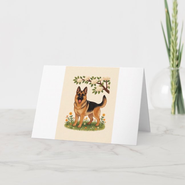 German Shepherd Orchard Guardian Greeting Card