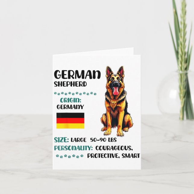German Shepherd Origin Funny German Shepherd Lover Card (Front)