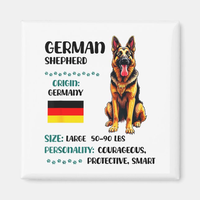 German Shepherd Origin Funny German Shepherd Lover Magnet (Front)