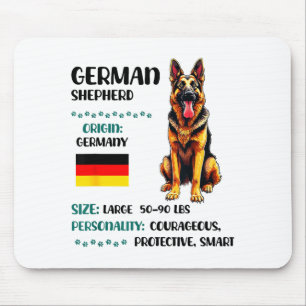 German Shepherd Origin Funny German Shepherd Lover Mouse Pad