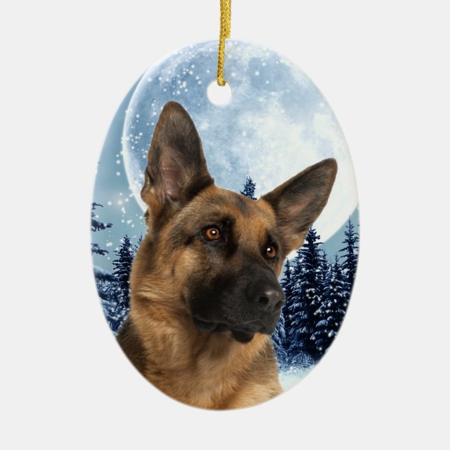 German Shepherd Ornament (Front)