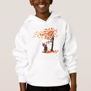 German Shepherd Owl And Fall Tree Dog Owner Autumn Hoodie
