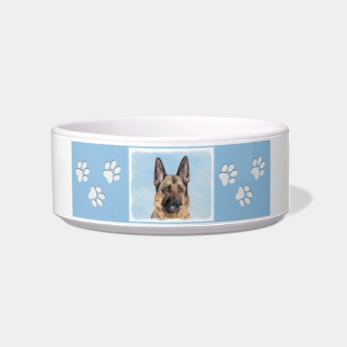 German Shepherd Painting _ Cute Original Dog Art Bowl