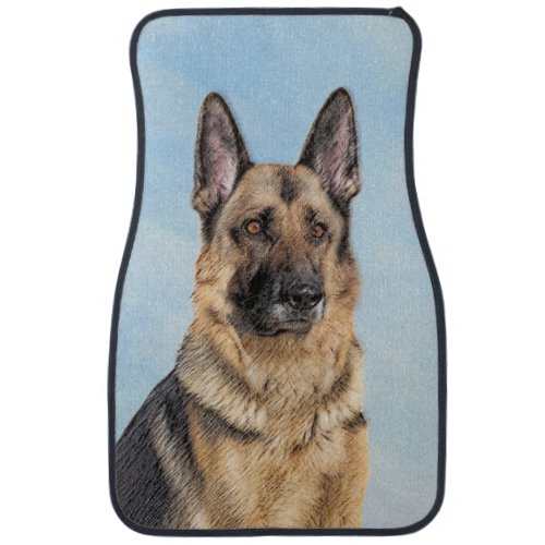 German Shepherd Painting _ Cute Original Dog Art Car Floor Mat