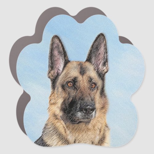 German Shepherd Painting _ Cute Original Dog Art Car Magnet