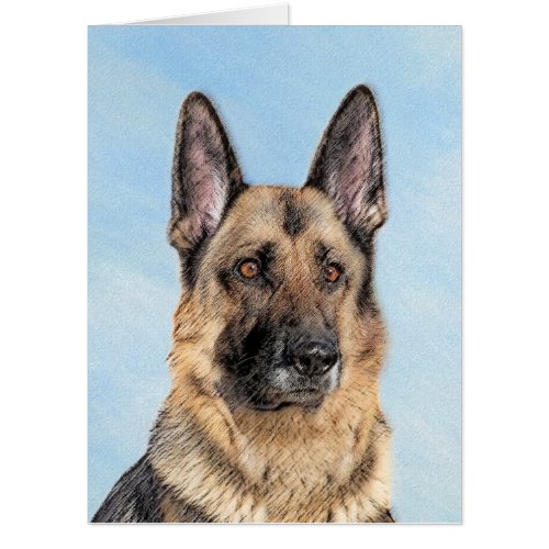 German Shepherd Painting _ Cute Original Dog Art Card