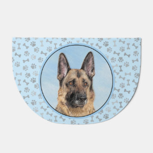 German Shepherd Painting - Cute Original Dog Art Doormat