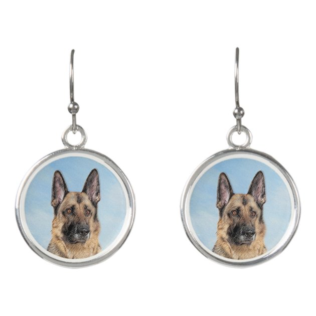 German shepherd dog on sale earrings