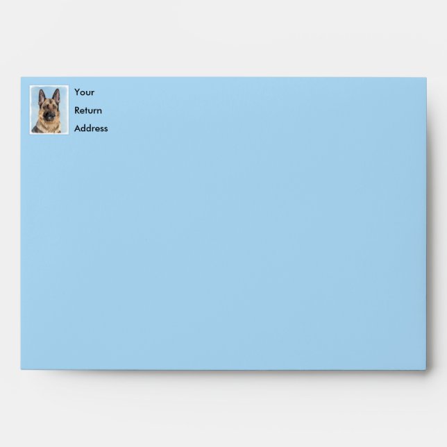 German Shepherd Painting - Cute Original Dog Art Envelope (Front)