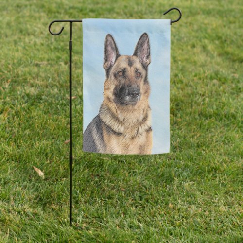 German Shepherd Painting _ Cute Original Dog Art Garden Flag