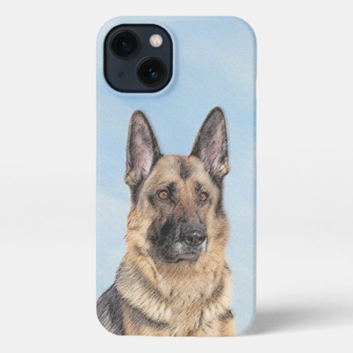 German Shepherd Painting _ Cute Original Dog Art iPhone 13 Case