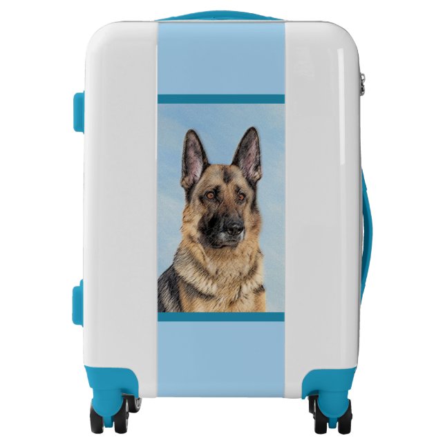 German Shepherd Painting - Cute Original Dog Art Luggage (Front)
