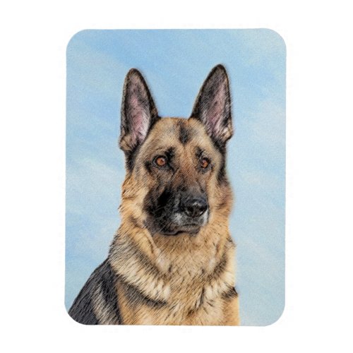 German Shepherd Painting _ Cute Original Dog Art Magnet