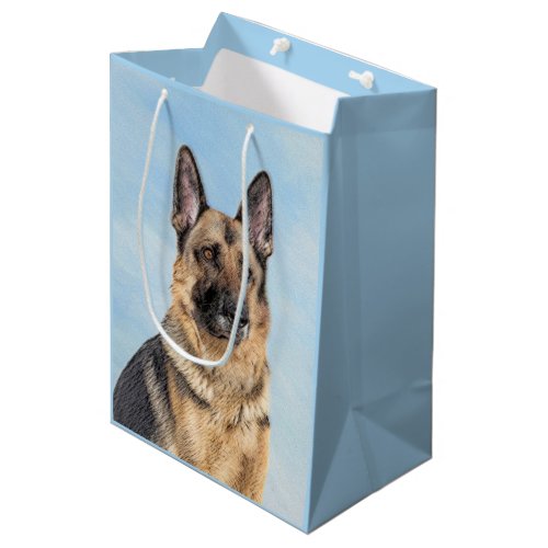 German Shepherd Painting _ Cute Original Dog Art Medium Gift Bag