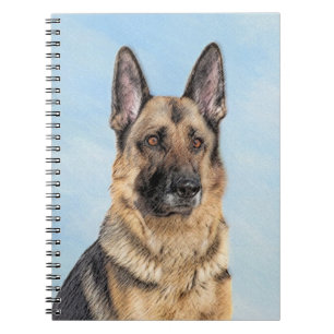 German Shepherd Painting - Cute Original Dog Art Notebook