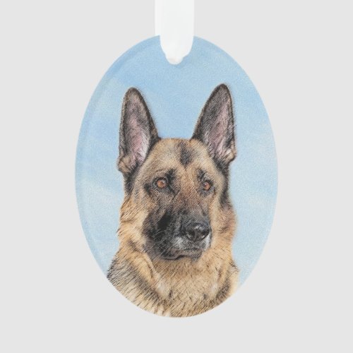 German Shepherd Painting _ Cute Original Dog Art Ornament