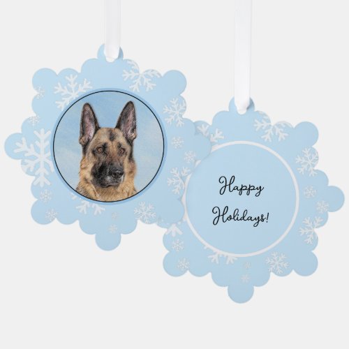 German Shepherd Painting _ Cute Original Dog Art Ornament Card