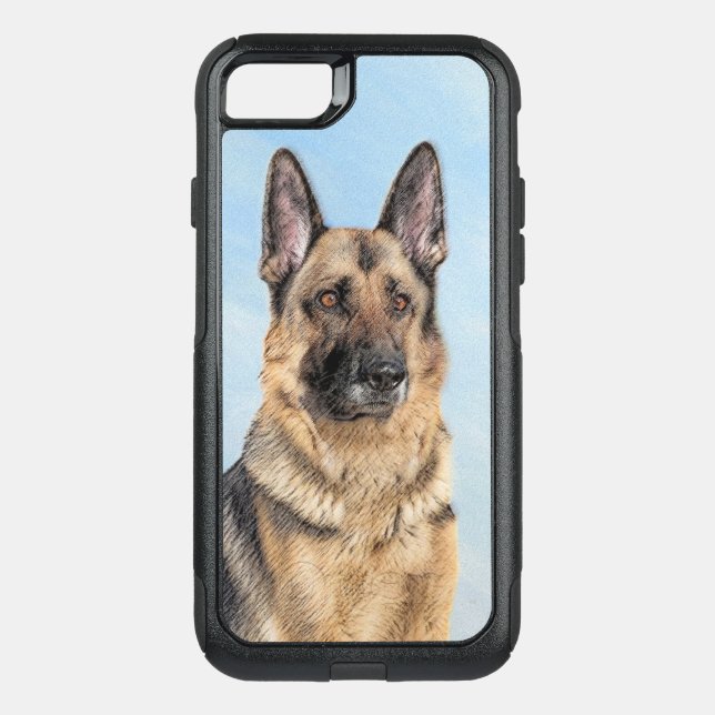 German Shepherd Painting - Cute Original Dog Art Otterbox iPhone Case (Back)