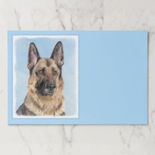 German Shepherd Painting - Cute Original Dog Art Paper Pad