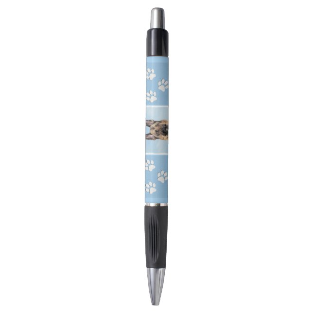 German Shepherd Painting - Cute Original Dog Art Pen (Front Vertical)