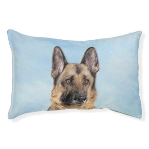 German Shepherd Painting - Cute Original Dog Art Pet Bed