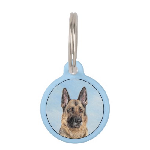 German Shepherd Painting _ Cute Original Dog Art Pet ID Tag