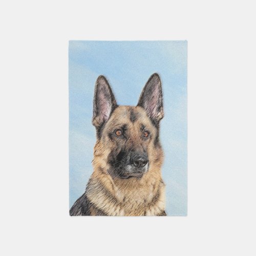 German Shepherd Painting _ Cute Original Dog Art Rug