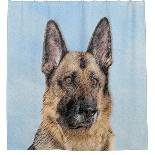 German Shepherd Painting _ Cute Original Dog Art Shower Curtain