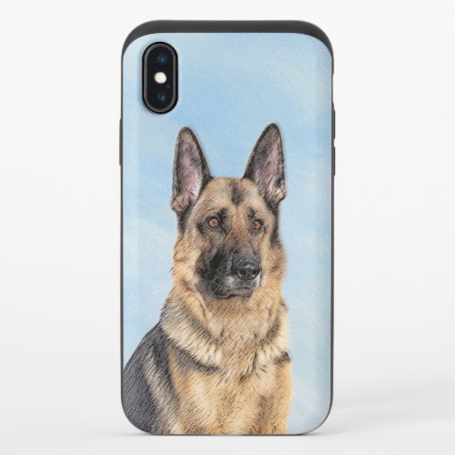 German Shepherd Painting _ Cute Original Dog Art iPhone X Slider Case