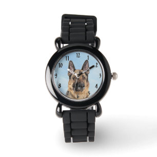 German Shepherd Painting - Cute Original Dog Art Watch