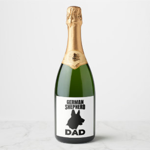 German Shepherd Papa Sparkling Wine Label