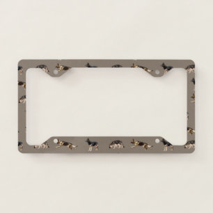 German Shepherd Pattern (Brown) License Plate Frame