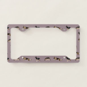 German Shepherd Pattern (Purple) License Plate Frame
