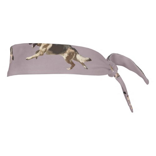 German Shepherd Pattern Purple Tie Headband