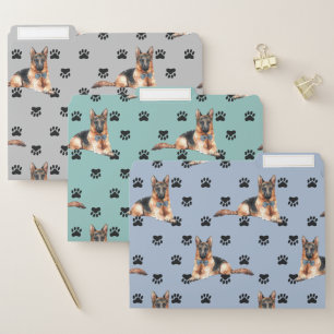 German Shepherd Paw Prints Pattern File Folder