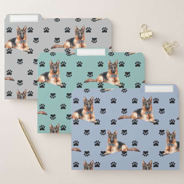 German Shepherd Paw Prints Pattern File Folder (Set)