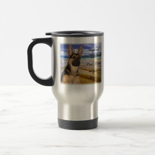German Shepherd Paw Prints Travel Mug (Left)