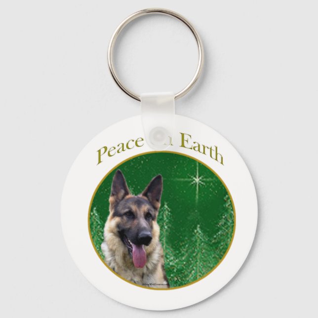 German Shepherd Peace Keychain (Front)