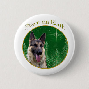 German Shepherd Peace Pinback Button