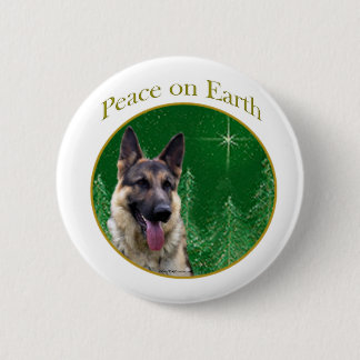 German Shepherd Peace Pinback Button